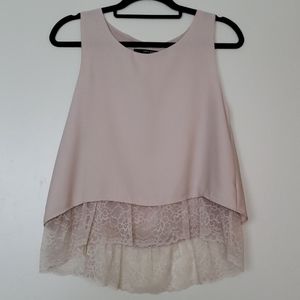 Zara - Sleeveless blouse, lacey bottom peekout hem